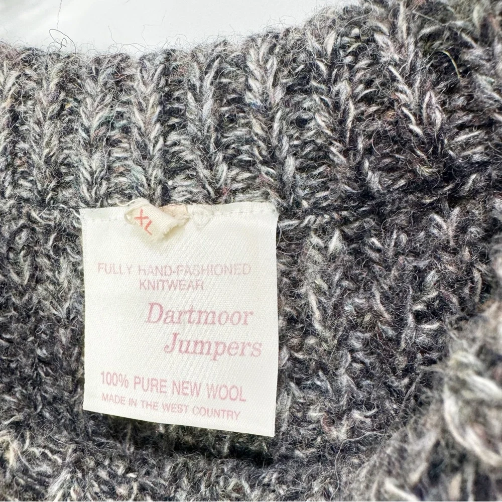 Vintage Dartmoor Jumpers Chunky Knit Gray 100% Wool Sweater Size XL - Picture 13 of 13